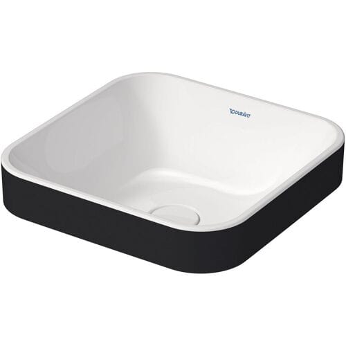 Duravit Happy D.2 Plus countertop sink 40 cm white / anthracite matt, without overflow, without tap hole bench