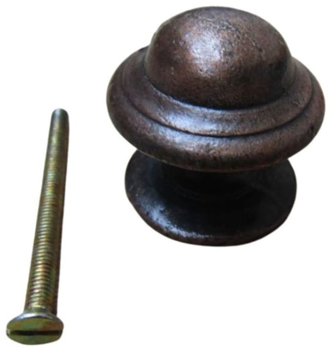 Mushroom Stepped Cabinet Knob Antique Copper 32mm