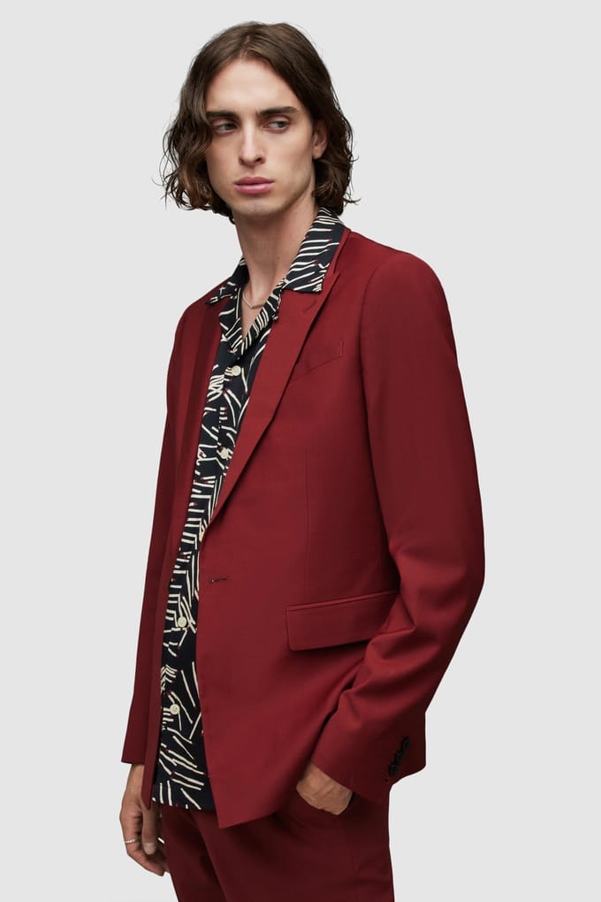 AllSaints Raides Blazer Dulled Red Taglia: 34 | Blazers Outlet | Uomo | Rosso