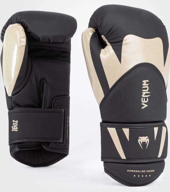 Venum - BOKSHANDSCHOENEN - Challenger 4.0 - Black/Beige - 10OZ