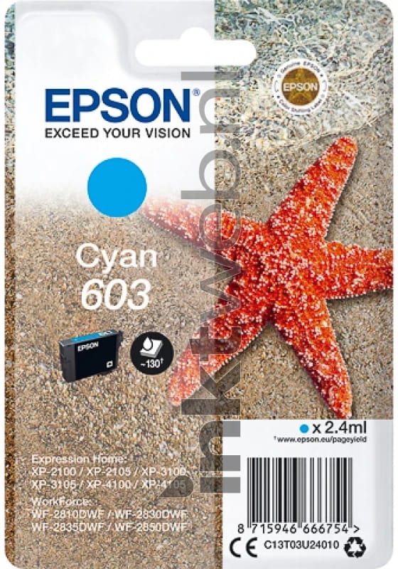 Epson originele inktcartridge 1 stuk cyaan - Standaardcapaciteit voor uw printer - Office Electronics