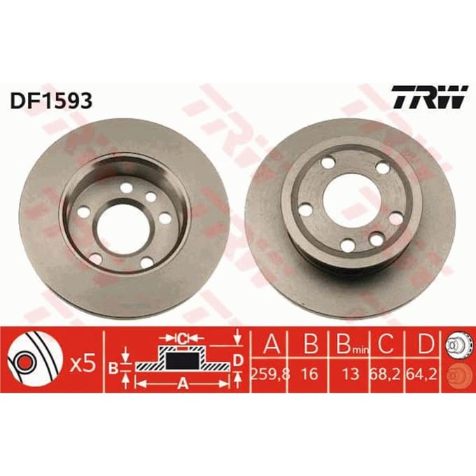 Remschijf TRW DF1593
