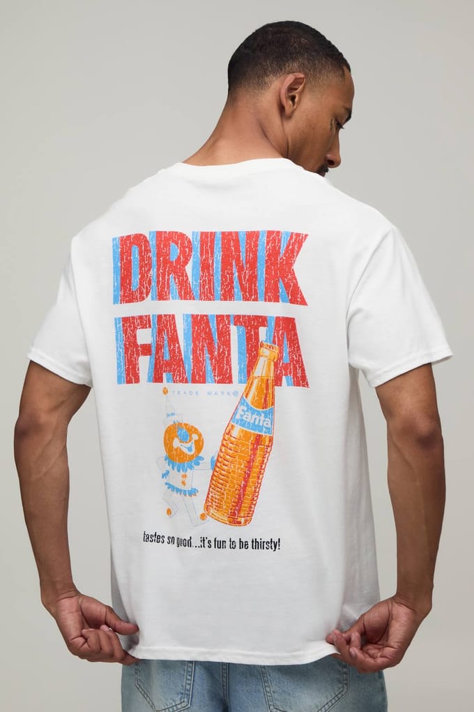 Oversized Fanta Licentie Print T-shirt | White | Size Large