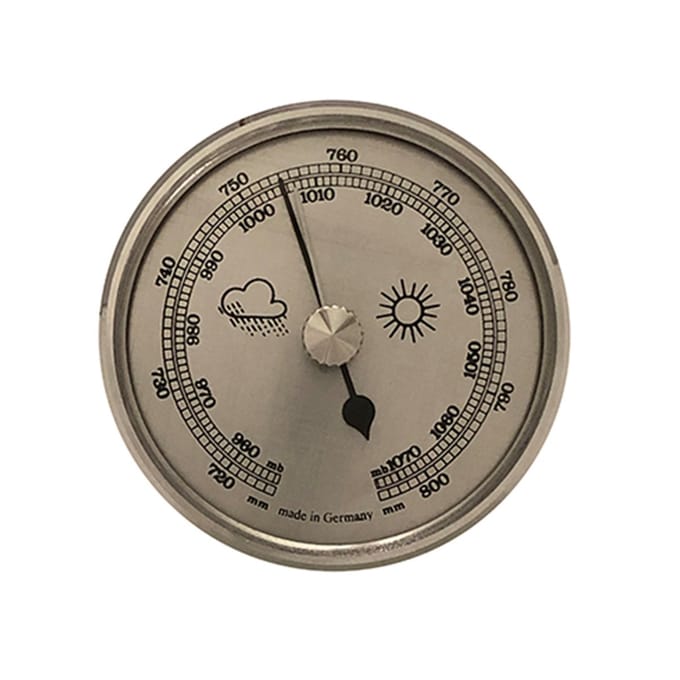 Barometer inbouwweerinstrument Ø 65mm, zilver