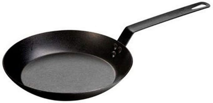 Klein ronde pre-seasoned koekenpan van koolstofstaal 25,4 cm