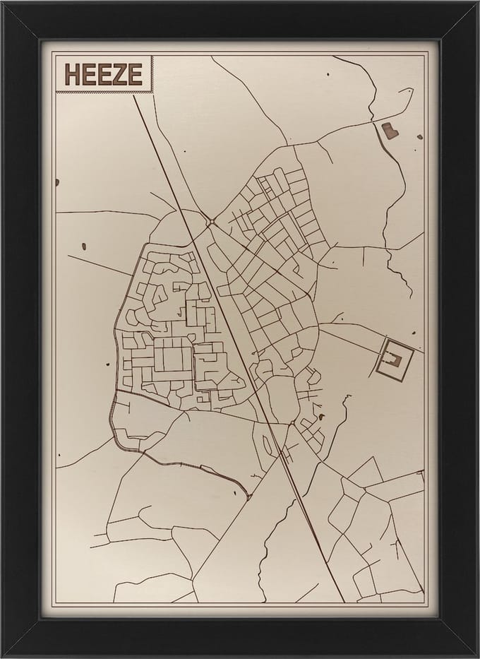 Houten stadskaart van Heeze