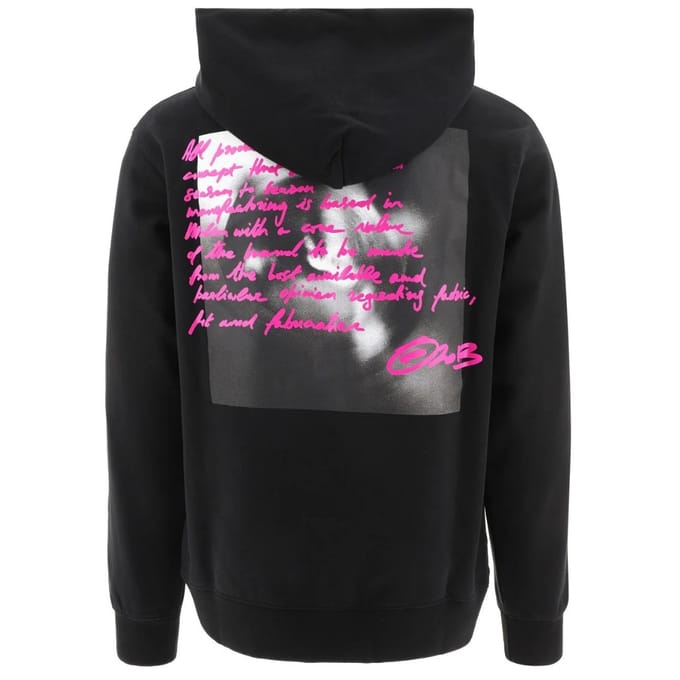 Gebroken witte tornado-type slim-fit zwarte hoodie