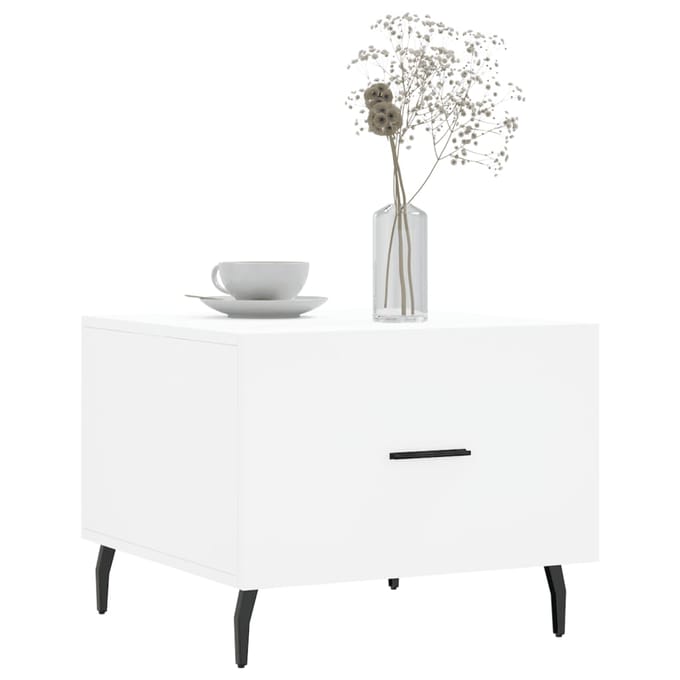 vidaXL - Salontafel - 50x50x40 - cm - bewerkt - hout - wit
