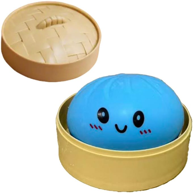3 soorten Glitter Dumpling Glitter Dumpling Squishy met Doos Dumplings Sensorisch Knijpspeelgoed voor Stressverlichting