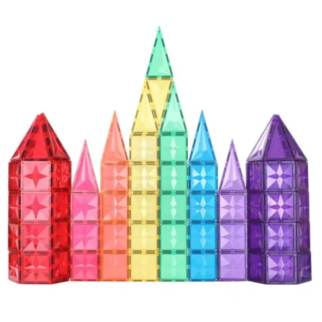 MNTL Magnetische Tegels Bouwspeelgoed Rainbow 62-delig