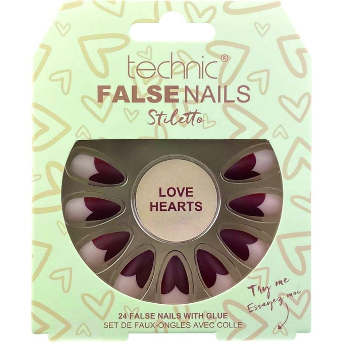 Technic False Nails Stiletto Love Hearts 24 st