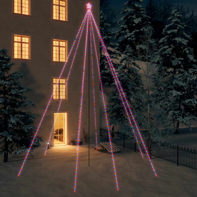 vidaXL LED-kerstboom Binnen Buiten 1300 LEDs kleurrijk 8 m