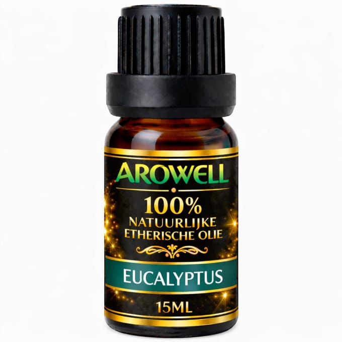 Arowell – Etherische Olie – Eucalyptus – 15 ml – 100% Pure Etherische Olie – Voor Aroma Diffuser, Geurbrander, Sauna, Aromatherapie & Massage