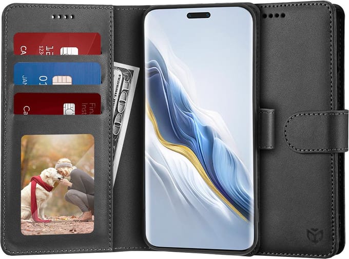 Hoesje geschikt voor HONOR Magic6 Pro - Techsuit Diary Book Wallet Case - Zwart