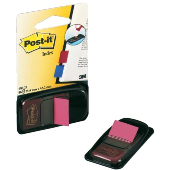 Indextabs post-it 680 25.4x43.2mm felroze 50 tabs