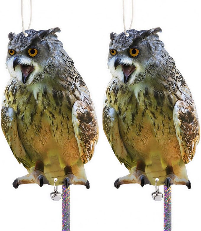 Effectieve Balkon Vogelwering met 2 Stuks Plastic Uil, Afschrikmiddel voor Duiven en Sperwers, Ideaal voor Buitengebruik