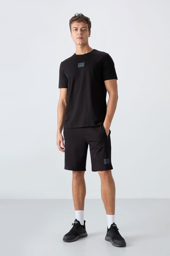 Geprinte Katoenen Jersey T-Shirt en Shorts Set
