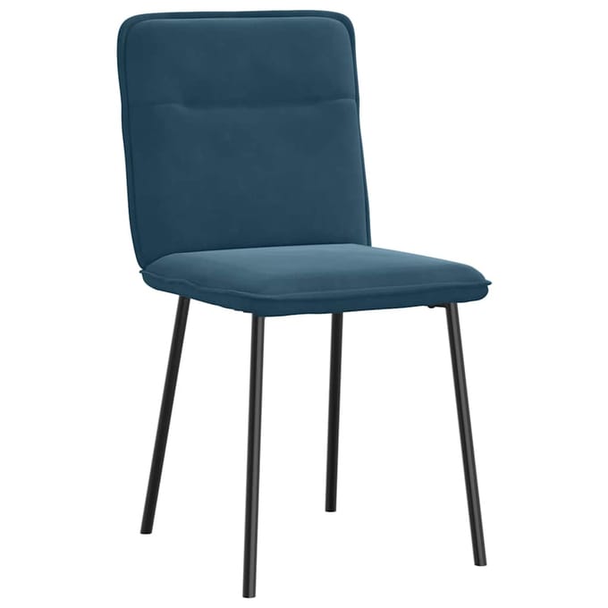 vidaXL - Eetkamerstoelen - 4 - st - fluweel - blauw