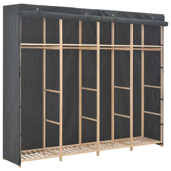 vidaXL - Kledingkast - 200x40x170 - cm - stof - grijs