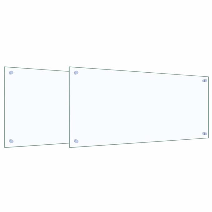 vidaXL - Keukenachterwand - 2 - st - Doorzichtig - 90 - x - 40 - cm - gehard - glas