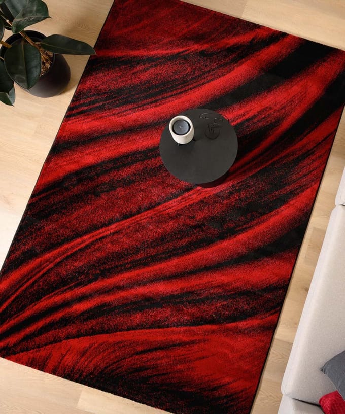 Modern vloerkleed - Vision rood/zwart 140x200