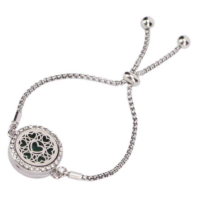 Aromatherapie diffuser armband, holle roestvrijstalen armband met verstelbare essentiële olie en parfum white