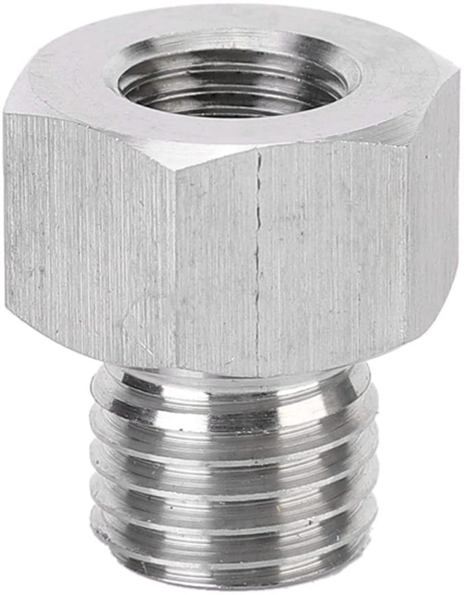 Allecto - M12X1,5 naar 1/8 Fitting Adapter - Aluminium Fitting - Handige installatie - 1/8 binnendraad - Oliedrukadapter - Geschikt voor di...