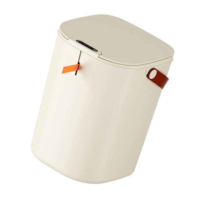 20L Sensor Prullenbak met Handvat ABS Automatische Inductie Touchless Afvalbak voor Badkamer Crème Kleur crème