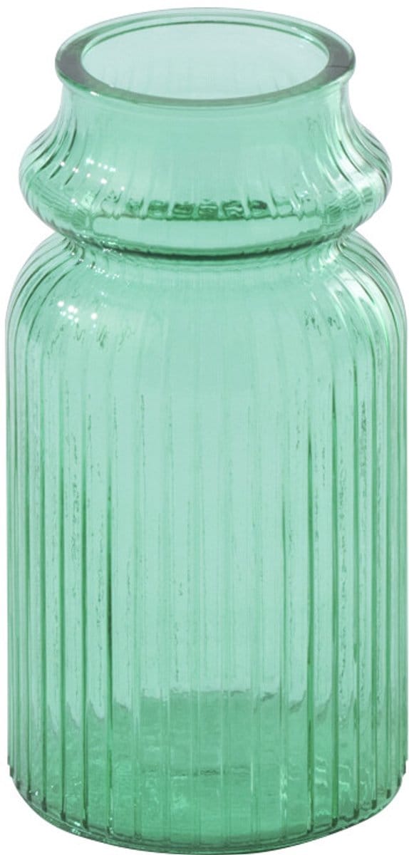 J-Line vaas Gestreept - glas - smaragdgroen