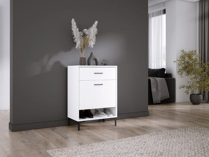Meubel Square - Schoenenkast NOX 2 met lade - Wit - Halmeubel