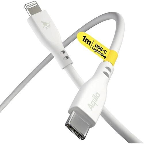 Aqiila AQCBPBIC3SI836 USB-C-kabel USB 2.0 Apple Lightning stekker 1.00 m Wit