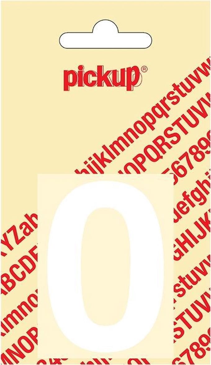 Pickup plakcijfer Helvetica 60 mm - wit 0