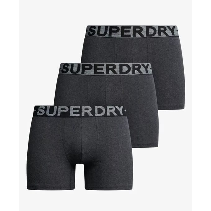 Superdry BOXER TRIPLE PACK Heren Onderbroek - Raven Black Marl