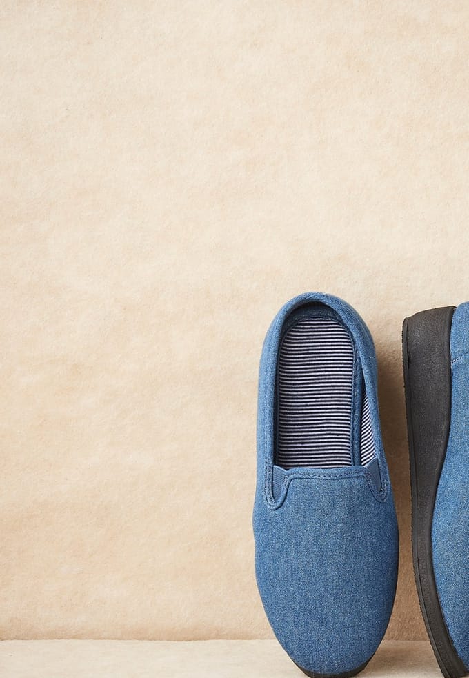 Damart - Pantoffels met denim-effect - Dames - Blauw - 37
