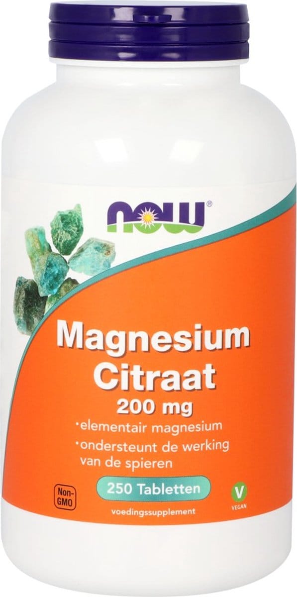 Magnesium citraat 200 mg 250 tabletten - Voedingssupplement