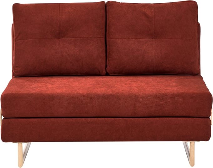 JERSLEV - 2-zits slaapbank - Rood - Polyester