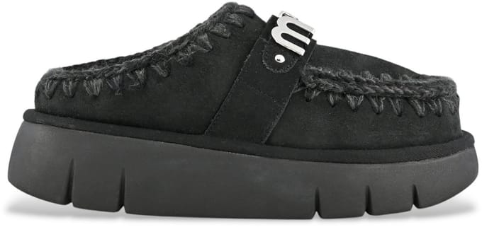Mou - Dames Bounce Clog Zwart - Maat 40