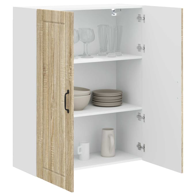 vidaXL - Wandkast - LUCCA - Sonoma - Eiken - 80 - x - 31 - x - 100 - cm - Bewerkt - hout