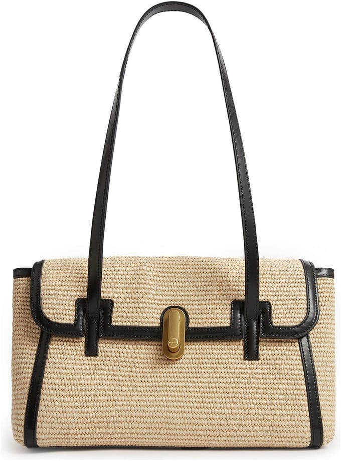 Ted Baker schoudertas KkylII Twist Look Detail Raffia Tote Bag Natural beige