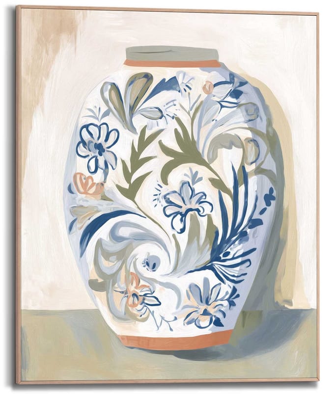 Schilderij Bloemenvaas - 50 x 40 - Hout - REINDERS