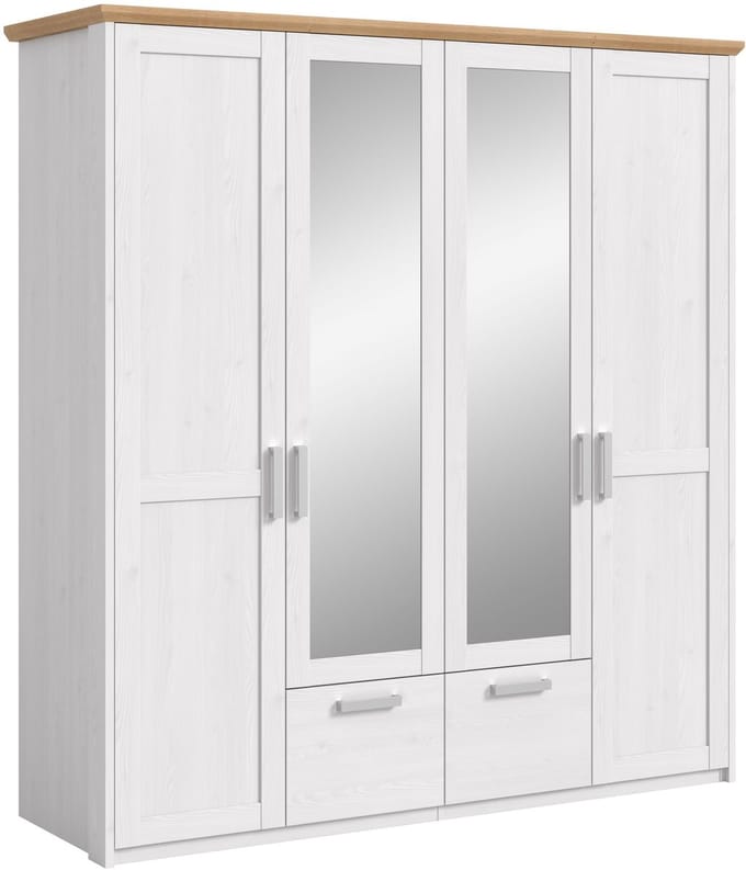 Kledingkast Verona Xonox 4-Deurs - Sibiu Larch - 188x200x61 Cm - Wit