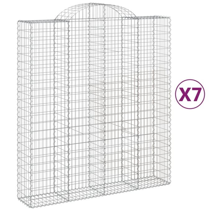 vidaXL - Schanskorven - 7 - st - gewelfd - 200x50x220/240 - cm - ijzer