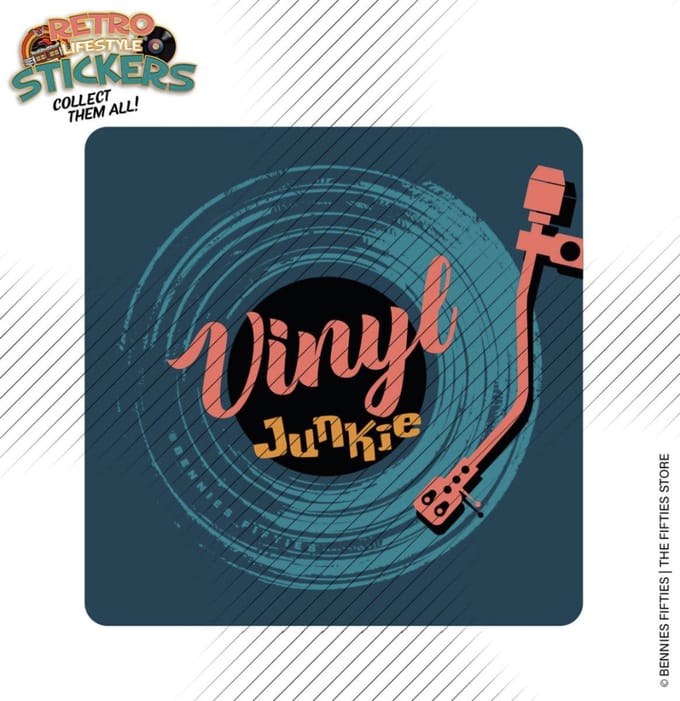 Vinyl Junkie Platenspeler Sticker