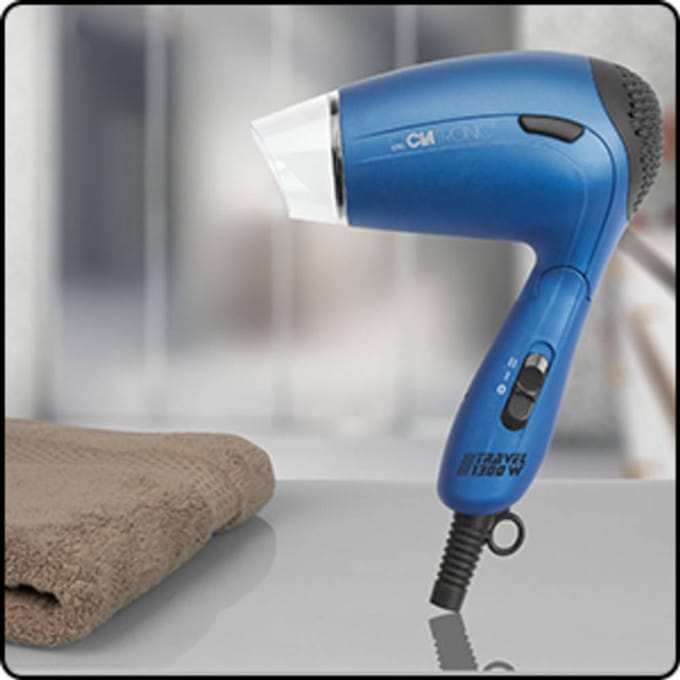 Clatronic HTD 3429 - Haardroger - Reisföhn - Opvouwbaar - incl. volumediffuser -Blauw