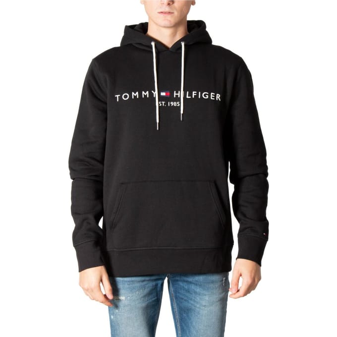 Tommy Hilfiger CORE Tommy-logo capuchontrui, heren S, gitzwart