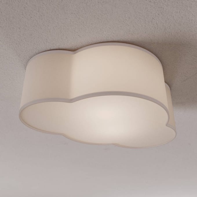 TK Lighting Plafondlamp Cloud van textiel, lengte 41 cm, grijs