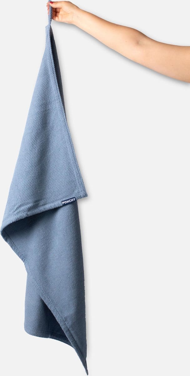Ponchy - Azul Oceano - Handdoek - Middel - Badhanddoek 100x140xm