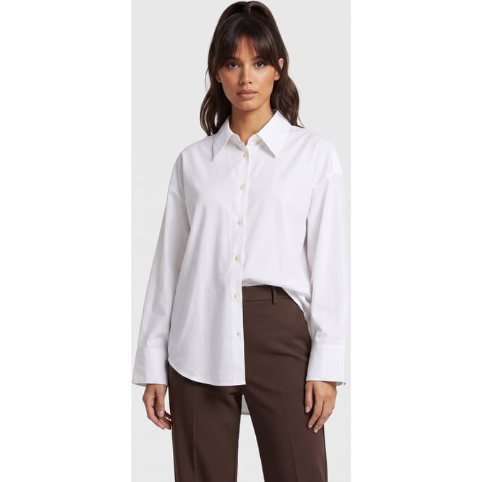 ARKET Ima Poplin Shirt White Maat: 40 | Longsleeves Outlet | Dames | Wit