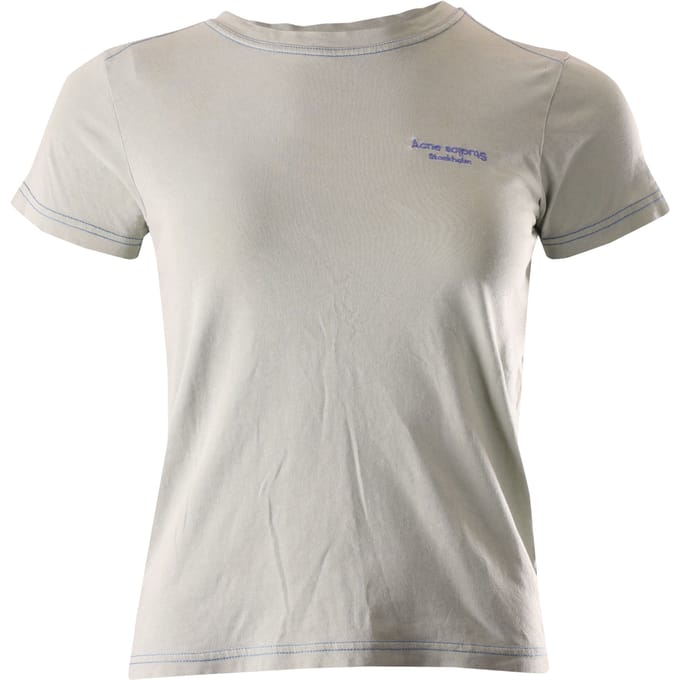 Acne Studios T-shirt met geborduurd logo in lichtgroen katoen