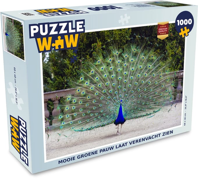 Puzzel Pauw - Vleugel - Staart - Legpuzzel - Puzzel 1000 stukjes volwassenen